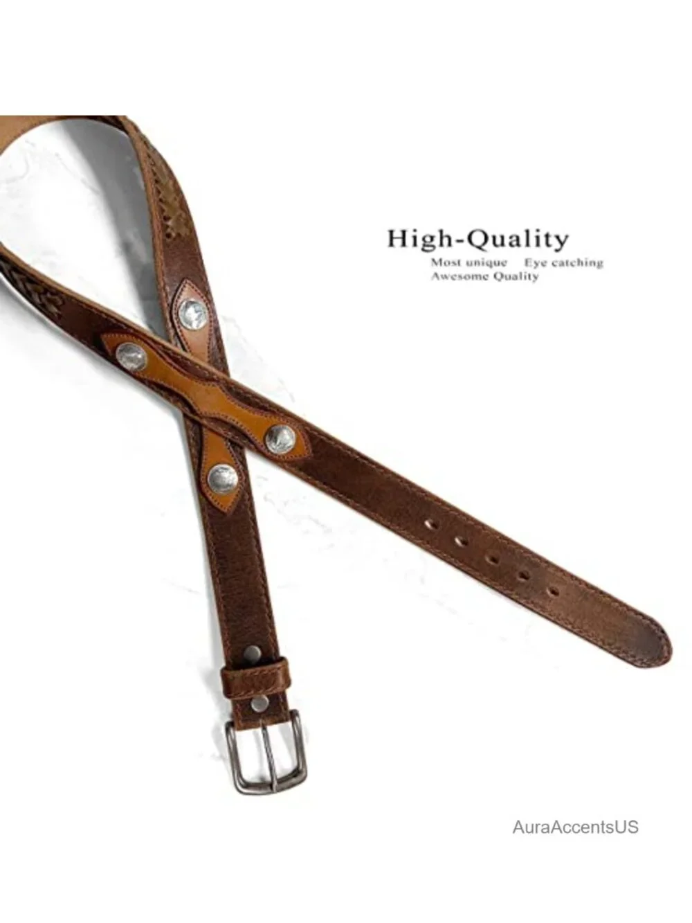 Western Cowboy Full Grain Leather Belt 1.5
